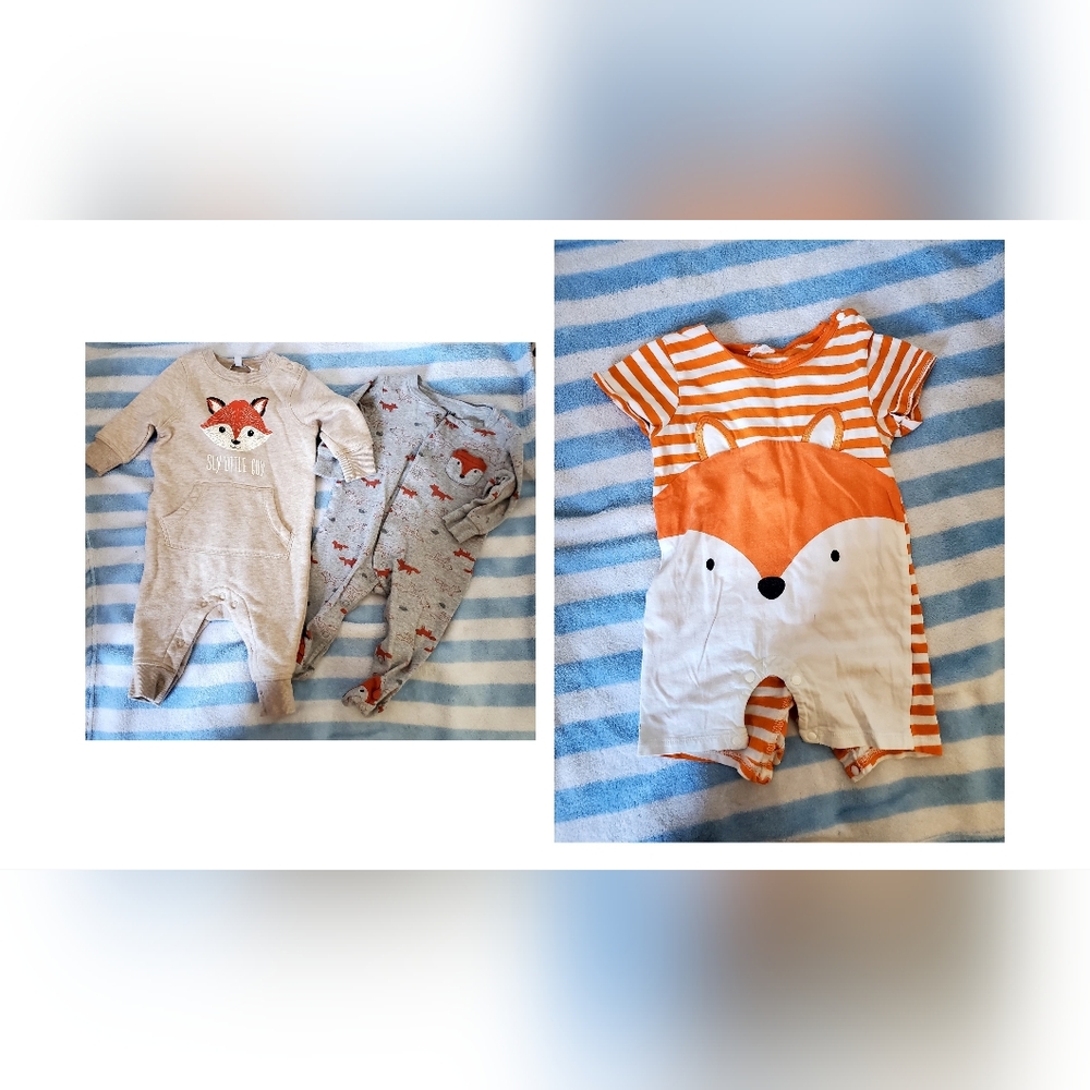 3-6m fox themed set sleepers